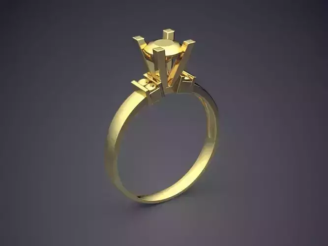 Precious Dainty Golden Engagement Ring with Small Diamonds