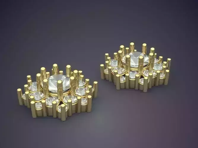 Pretty Diamond Textured Earrings