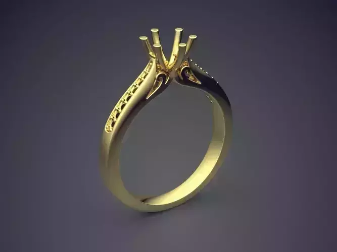 Dainty Engagement Ring with Diamonds on the Rim