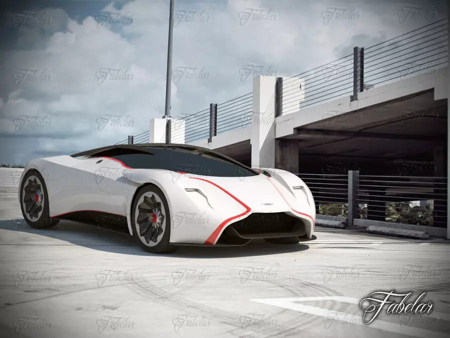 Aston Martin dp100 and Environment 3D model_0