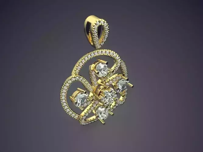 Detailed Pendant With Tiny Diamonds 2376