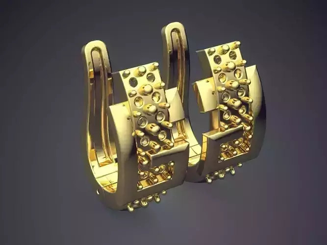 Impressive Thick Diamond Earrings 3D print model