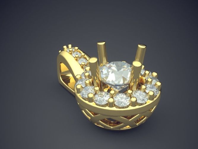 Luxurious Pendant With Diamonds 2365 3D print model