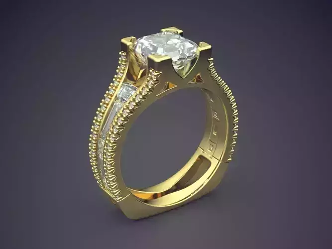 Impressive Classic Think  Golden Engagement Ring