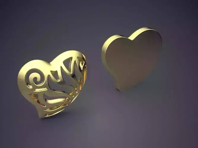Heart-Shaped Carved Pendant