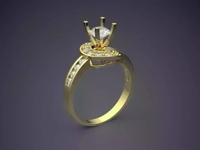 Luxurious Minimalistic Engagement Ring with Diamond