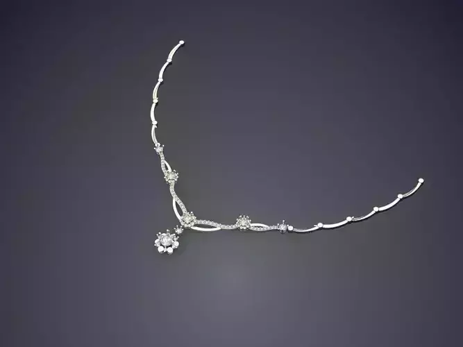 Thin Necklace With Diamonds 235