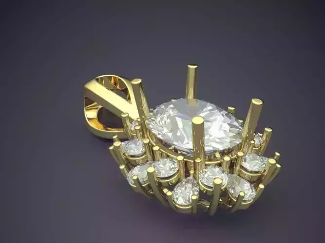 Stunning Luxurious Diamond Pendant 3D print model