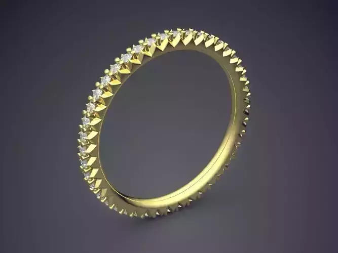 Thin Ring With Tiny Diamonds 2342 3D print model