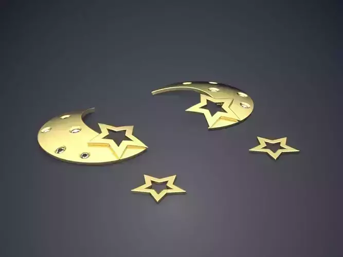 Girly Moon and Stars Shape Earrings