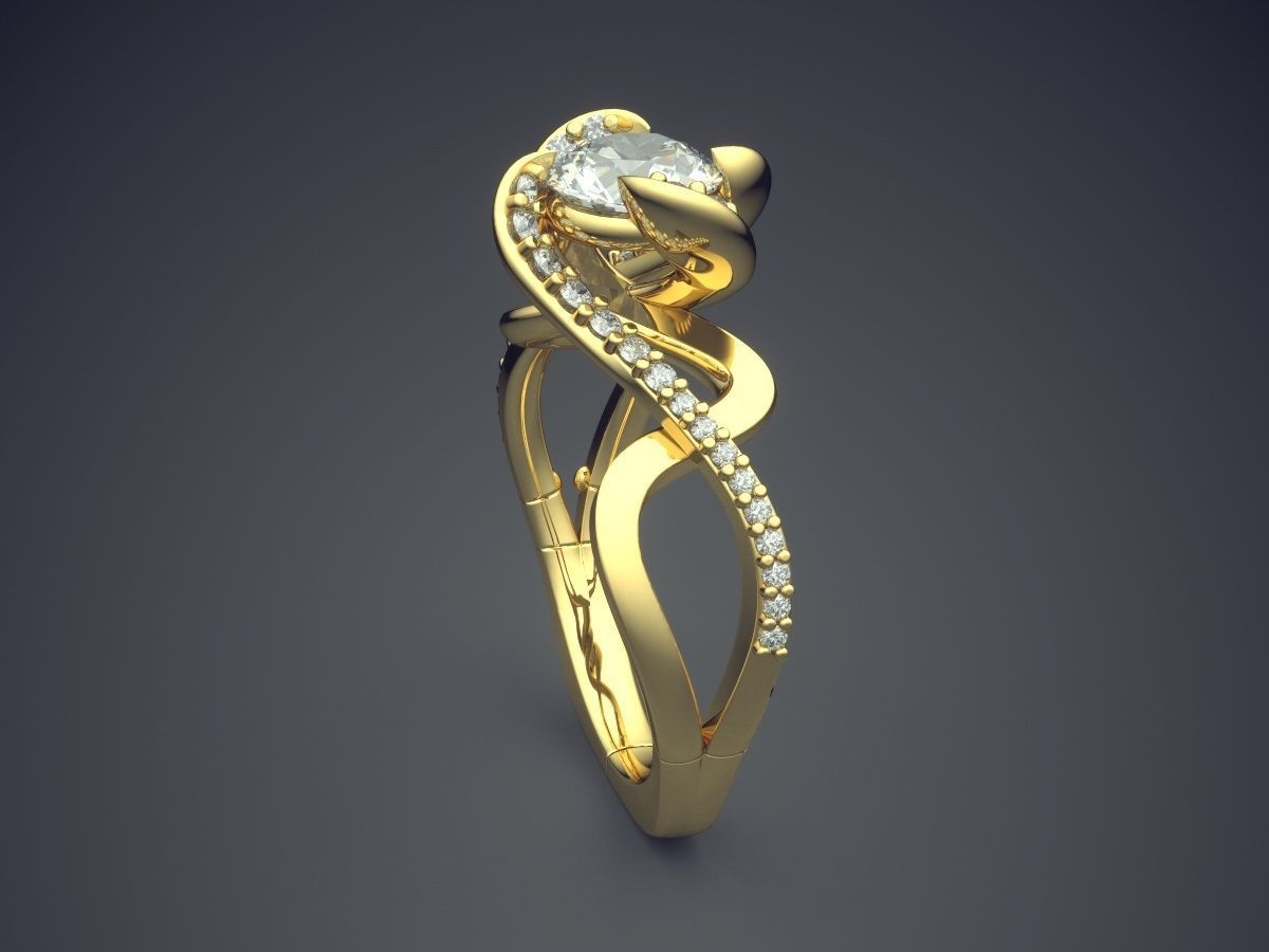 Gorgeous Unique Shape Stylish Ring 3D print model_3