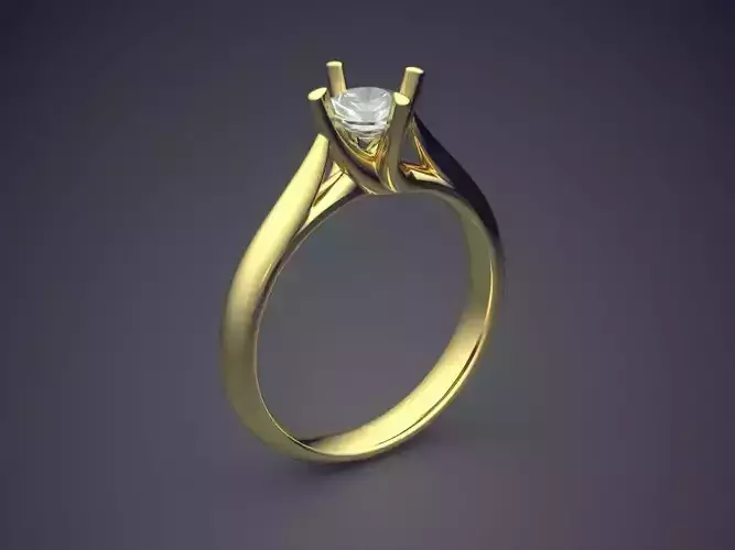 Thin Engagement Ring With Diamond 2324