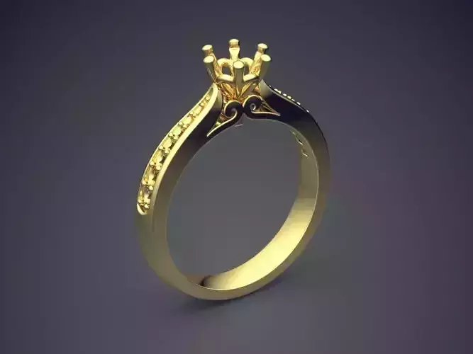 Glamorous Minimalistic Engagement Ring 3D print model