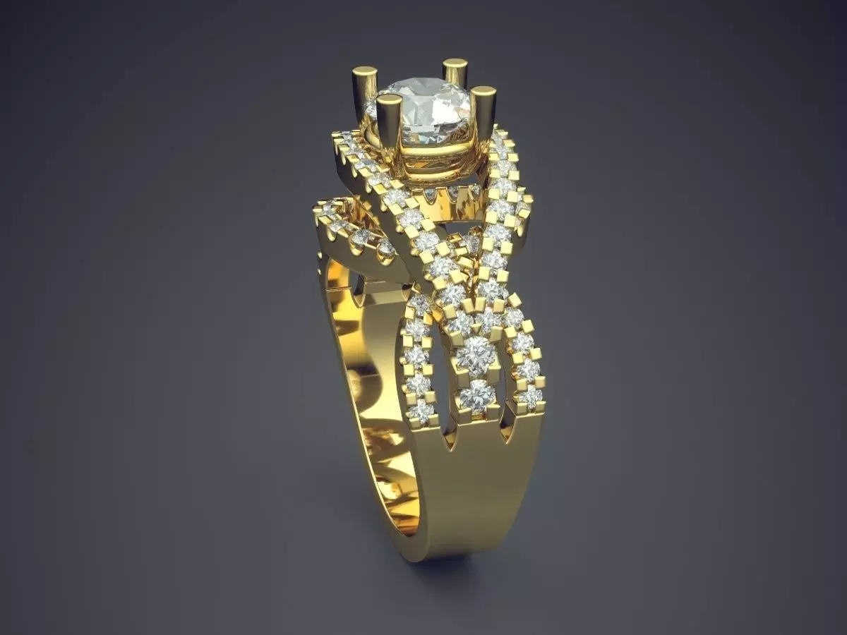 Luxurious Ring With Diamonds 2318 3D print model_3
