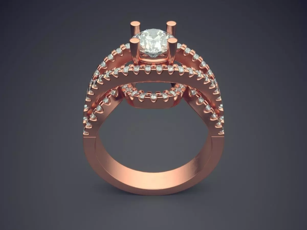 Luxurious Ring With Diamonds 2318 3D print model_2