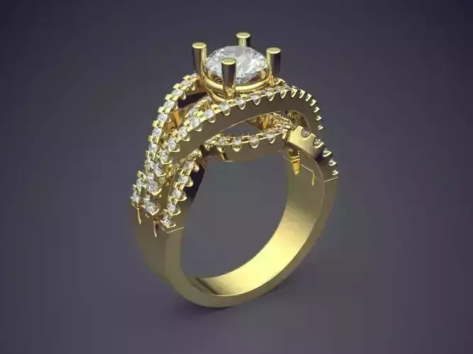 Luxurious Ring With Diamonds 2318 3D print model