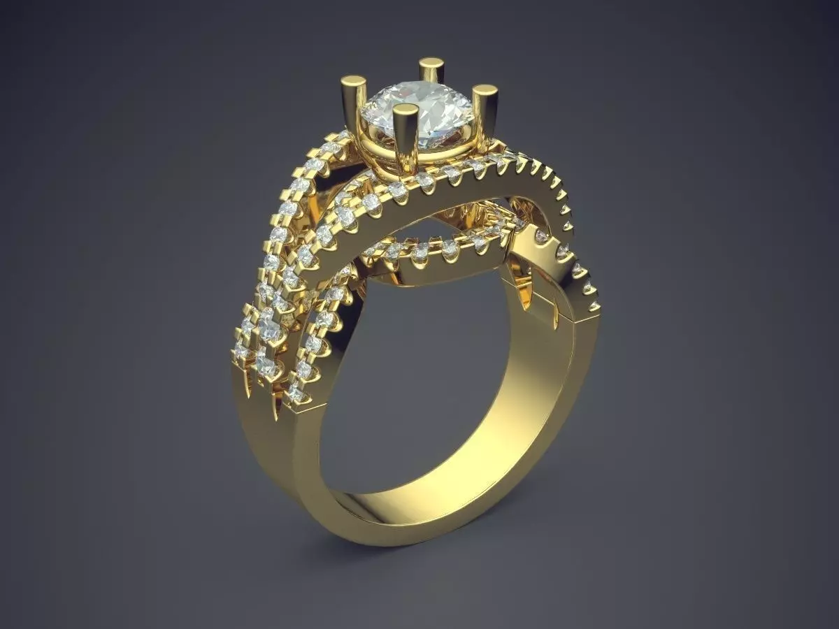 Luxurious Ring With Diamonds 2318 3D print model_0