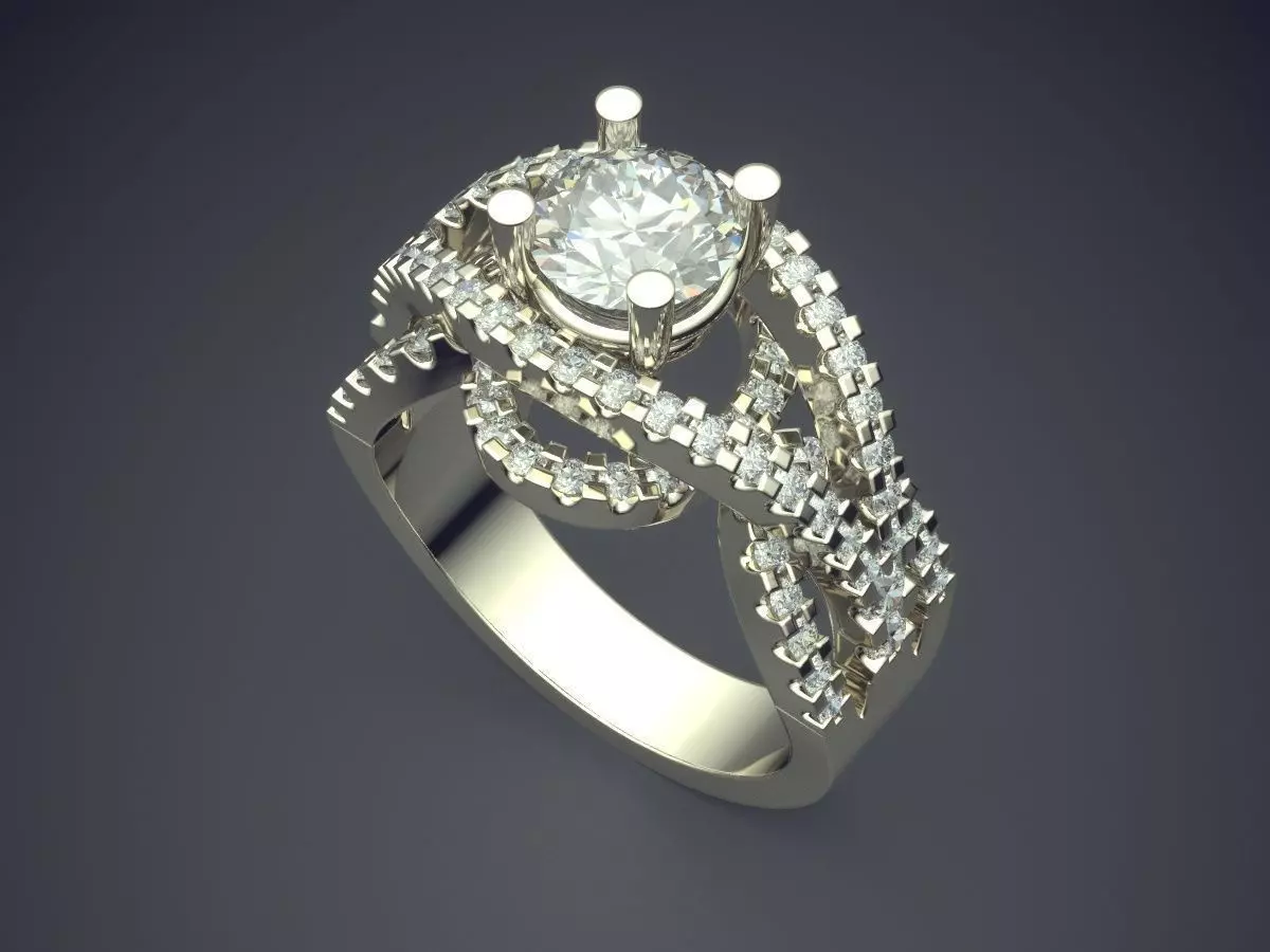 Luxurious Ring With Diamonds 2318 3D print model_1