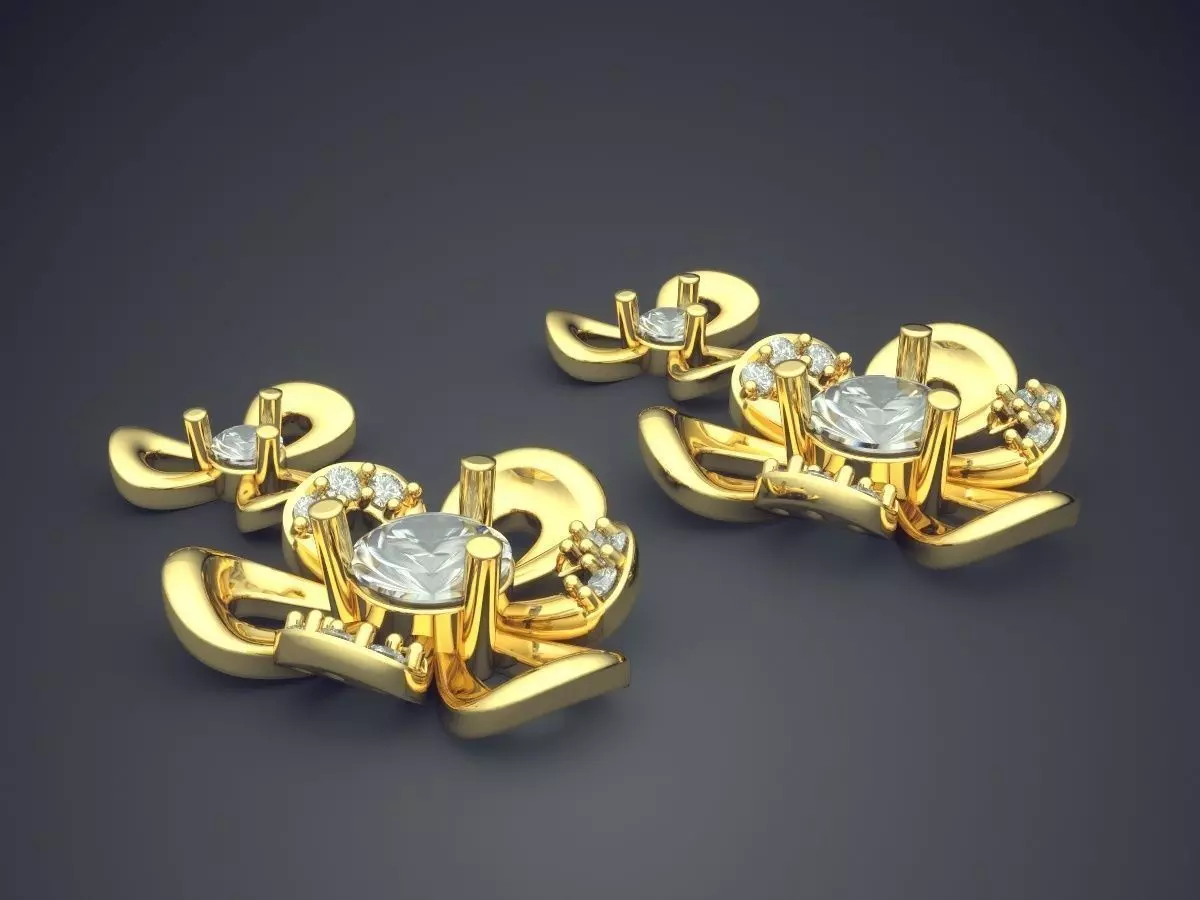 Pretty Girly Flower shaped Earrings 3D print model