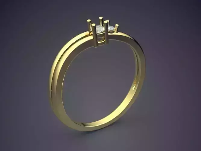 Thin Curvy Ring With Tiny Diamonds 2311 3D print model