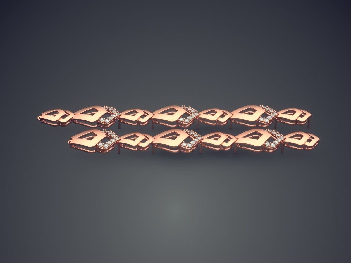 Gorgeous Chain-Shaped Diamond Bracelet 3D print model_2