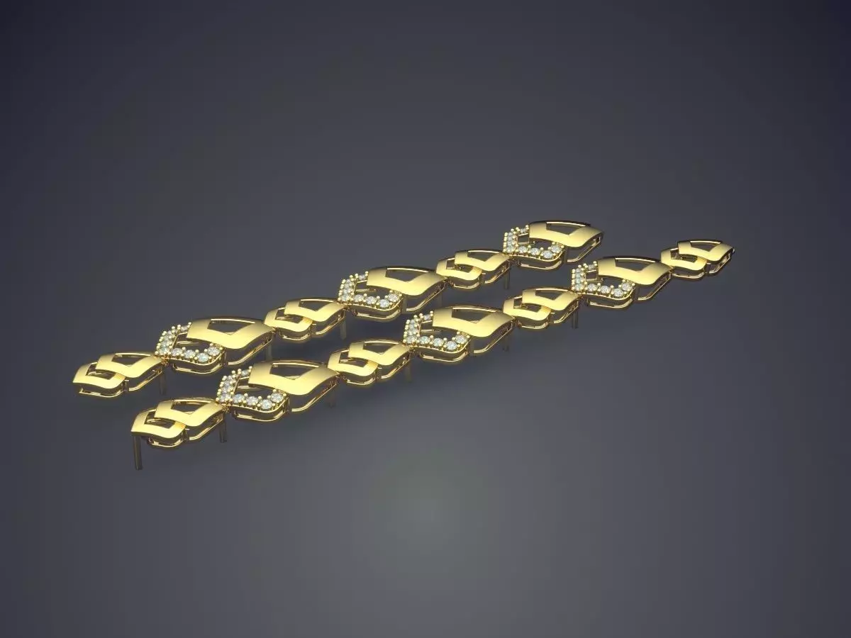 Gorgeous Chain-Shaped Diamond Bracelet 3D print model_0