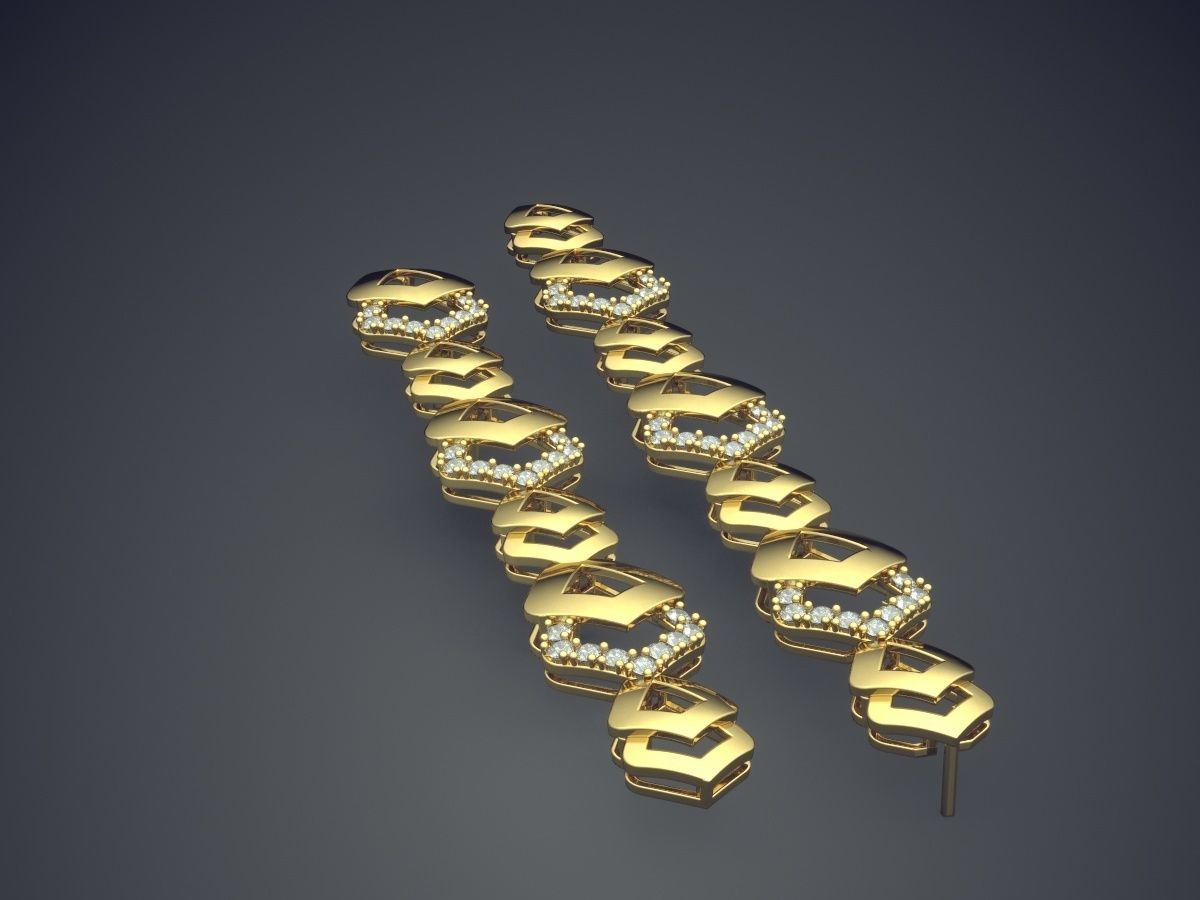 Gorgeous Chain-Shaped Diamond Bracelet 3D print model_3