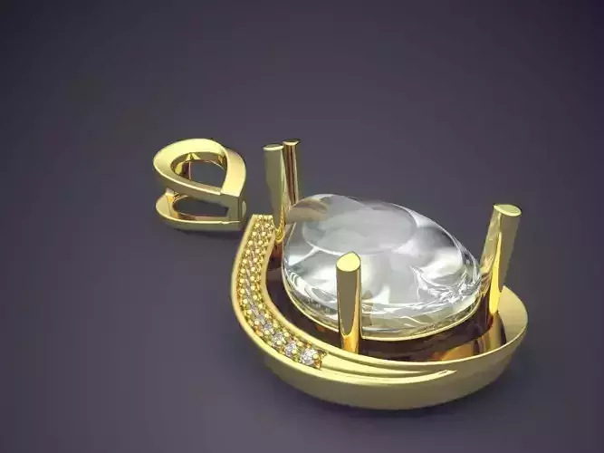 Pendant With Pearl 2306 3D print model