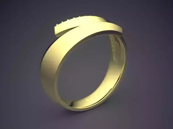 Curvy Ring With Small Diamonds 2298