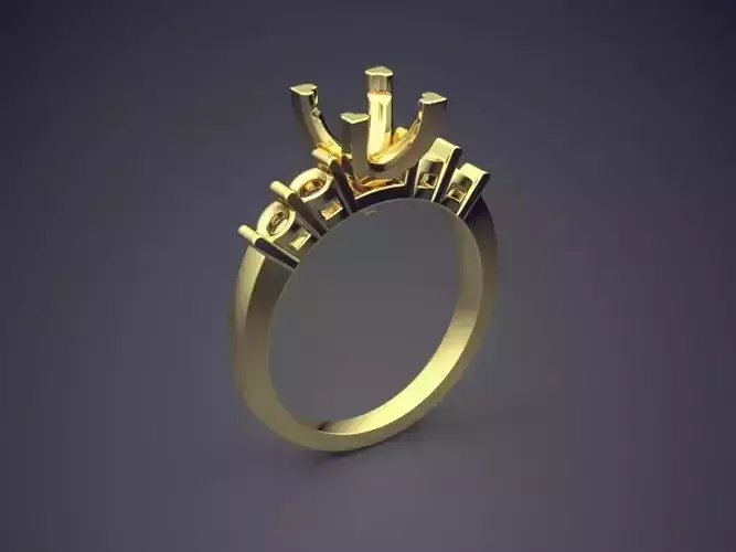 Classic Engagement Ring With Diamond Details