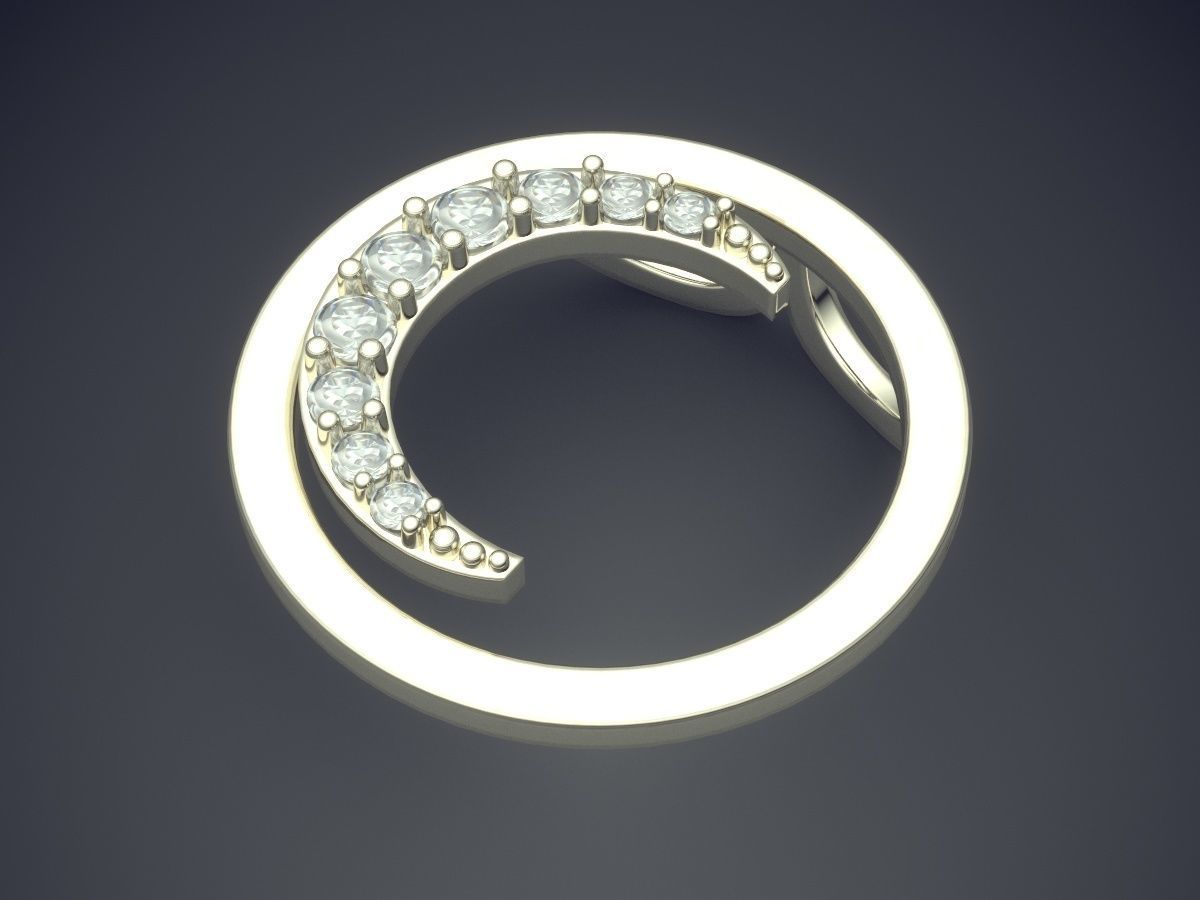 Gorgeous Moon Pendant 3D print model_1