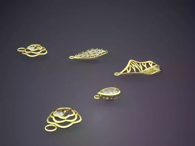 Tiny Pendants With Diamonds 2280