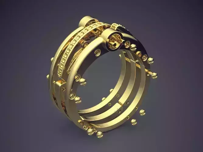Very Unique Detailed Masculine Ring 3D print model