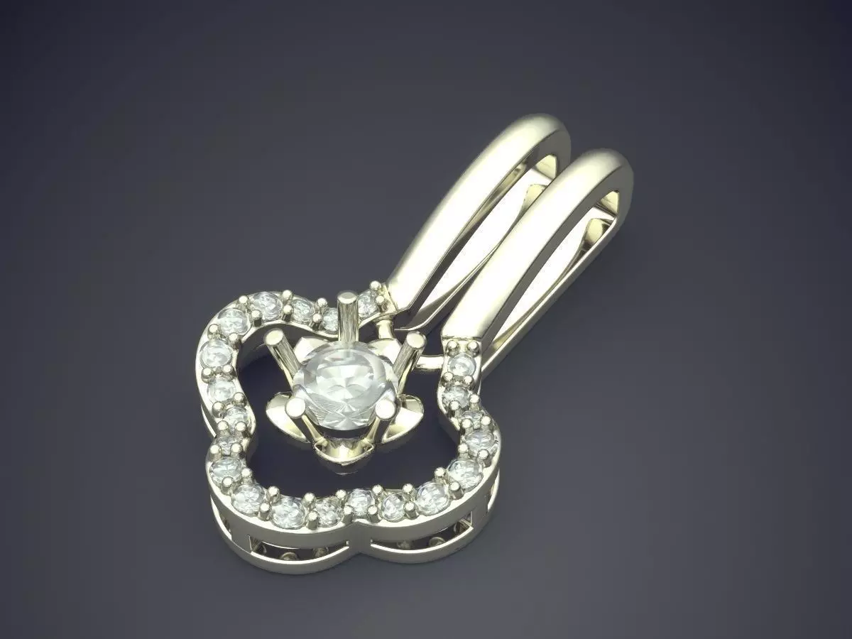 Unique Pendant With Diamonds 2261 3D print model_1