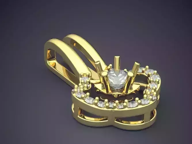 Unique Pendant With Diamonds 2261 3D print model