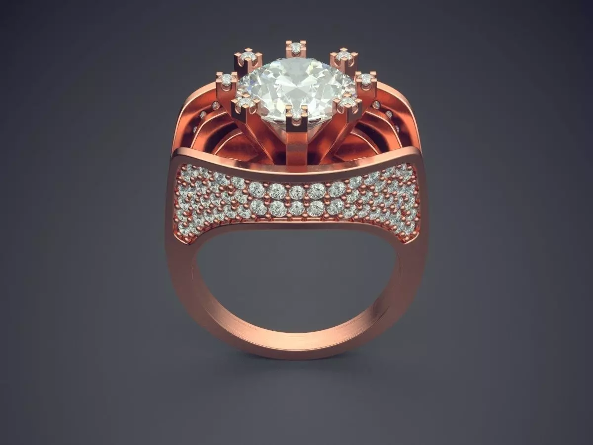 Luxurious Ring With Diamonds 2257 3D print model_2