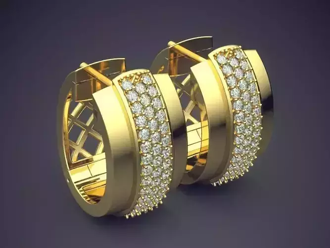 Thick Earrings With Diamonds 2252