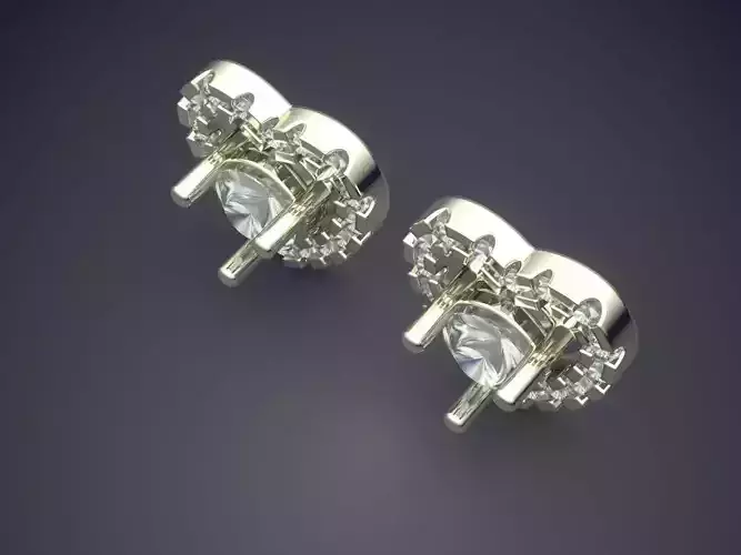 Heart Shape Earrings With Diamonds 2243