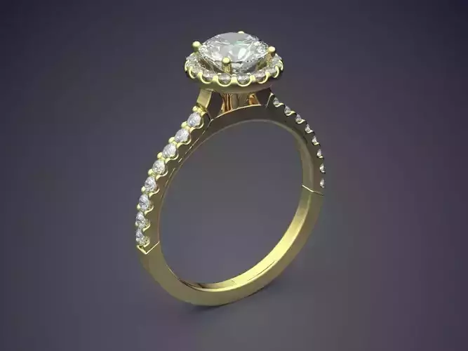 Precious Dainty Golden Engagement Ring with Small Diamonds