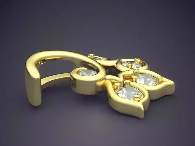 Leaf Motif Pendant With Diamonds 2236