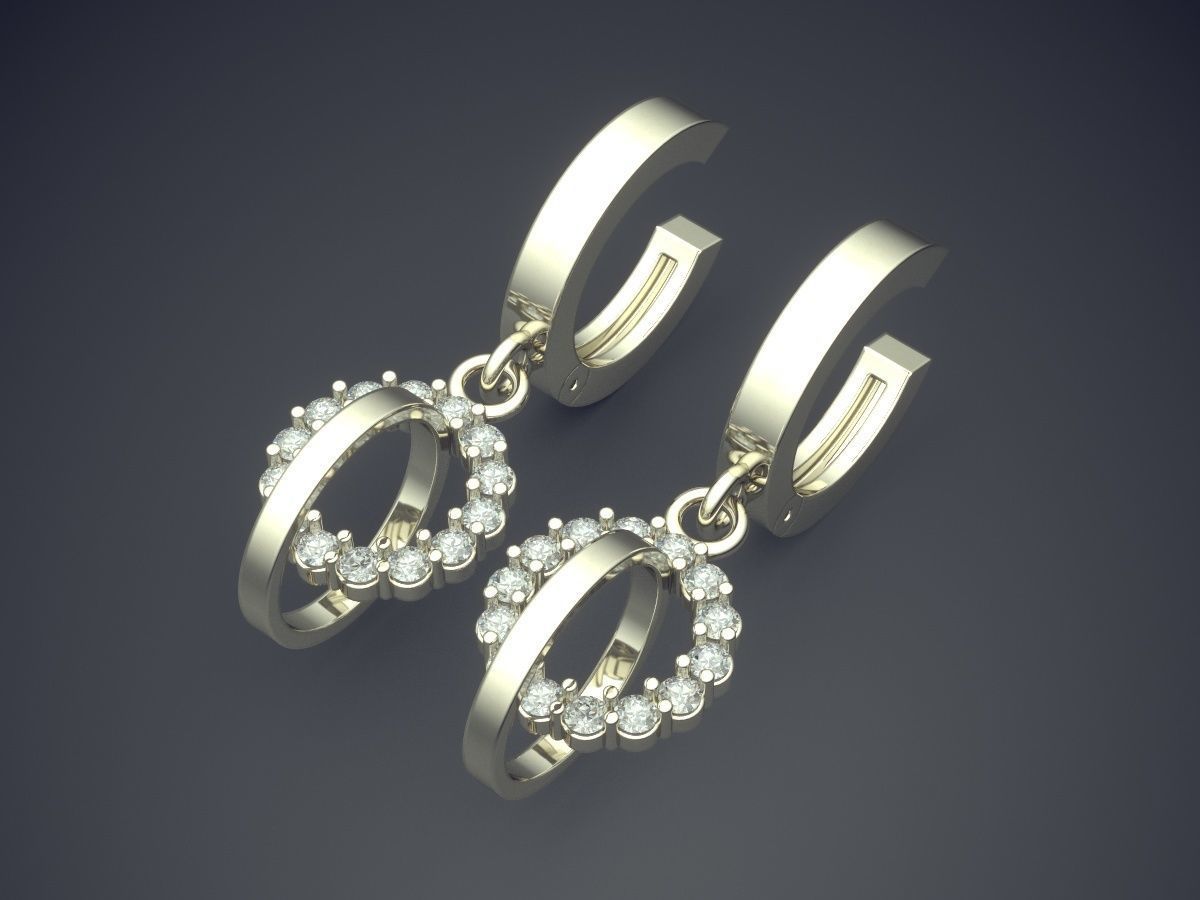 Pretty Unique Joint Circles Earrings 3D print model_1