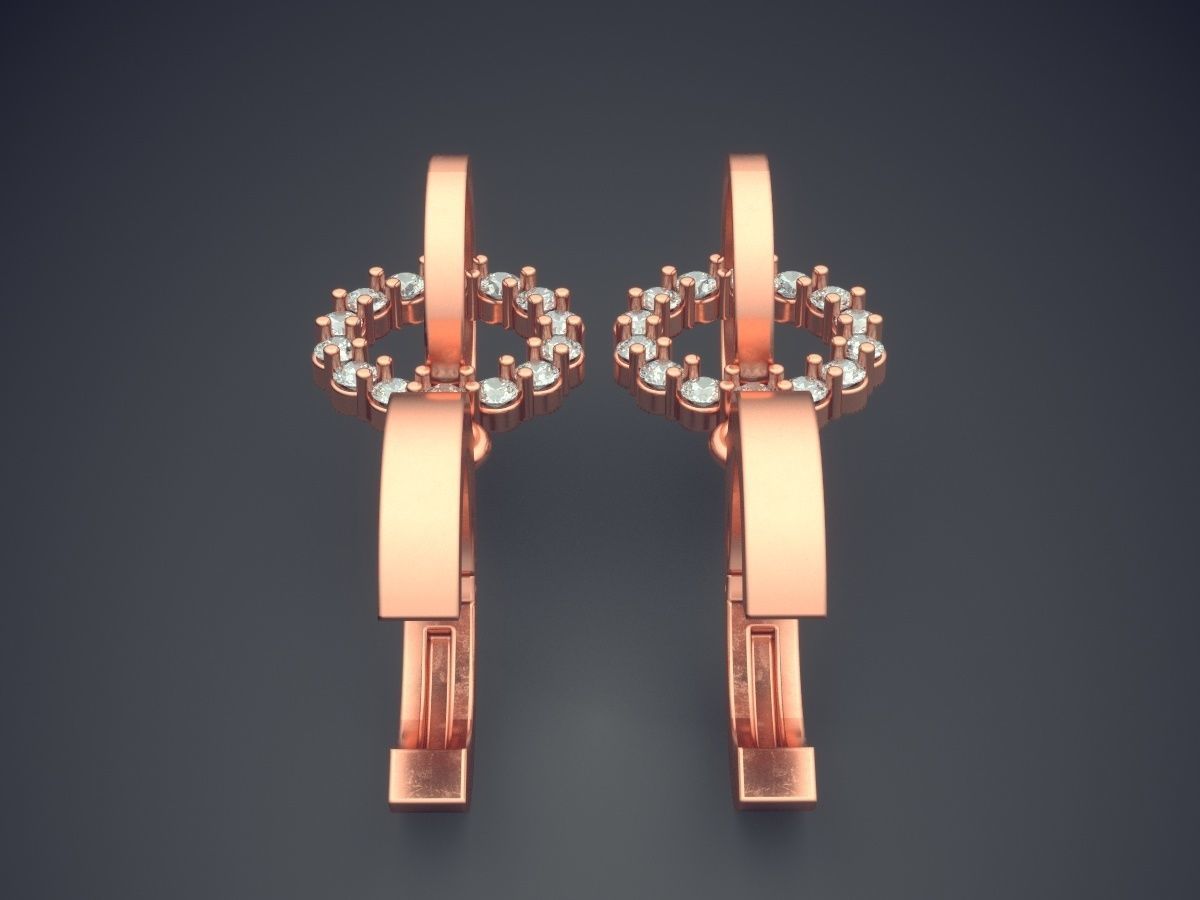 Pretty Unique Joint Circles Earrings 3D print model_2