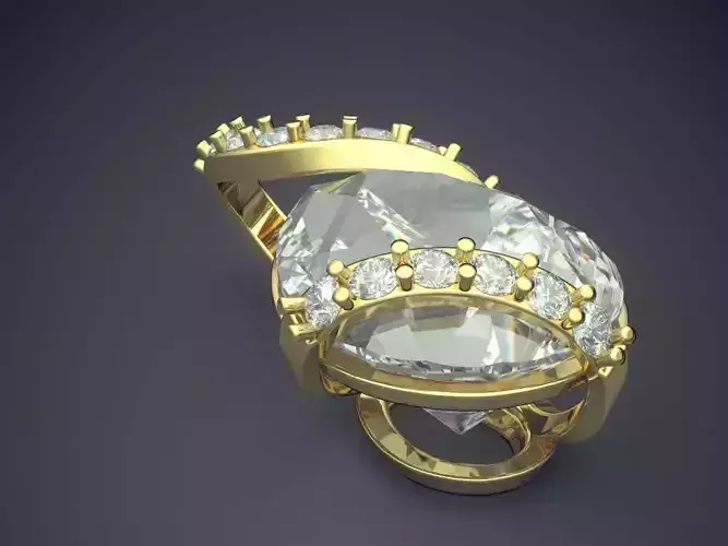 Spectacular Crystal Golden Pendant