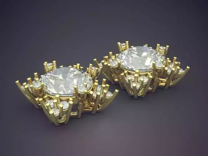 Lovely Detailed Fancy Elegant Diamond Earrings for Women
