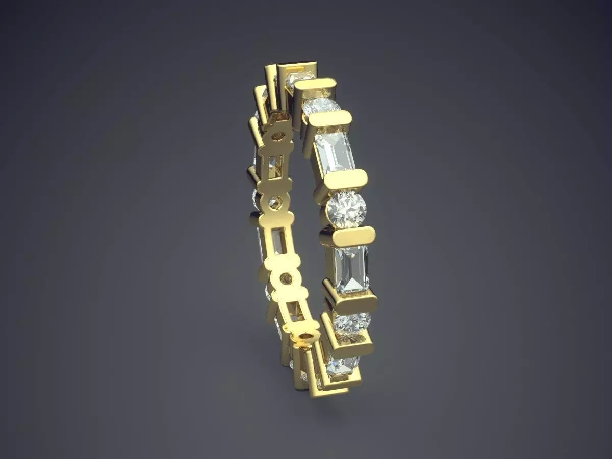 Unique Detail Ring With Diamonds 2211 3D print model_3