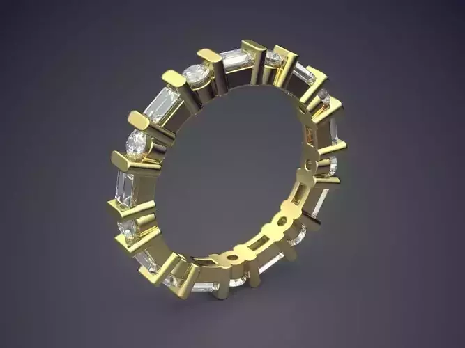 Unique Detail Ring With Diamonds 2211