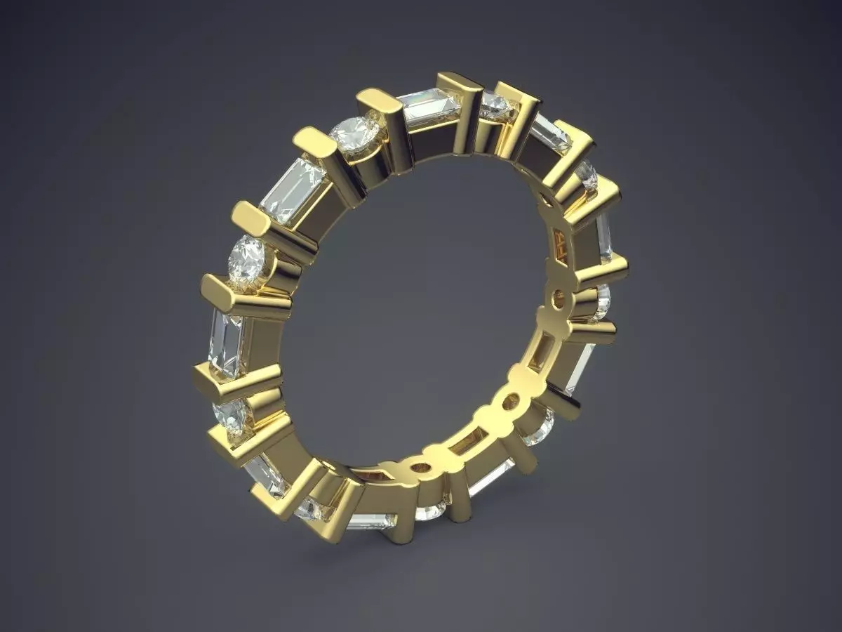 Unique Detail Ring With Diamonds 2211 3D print model_0