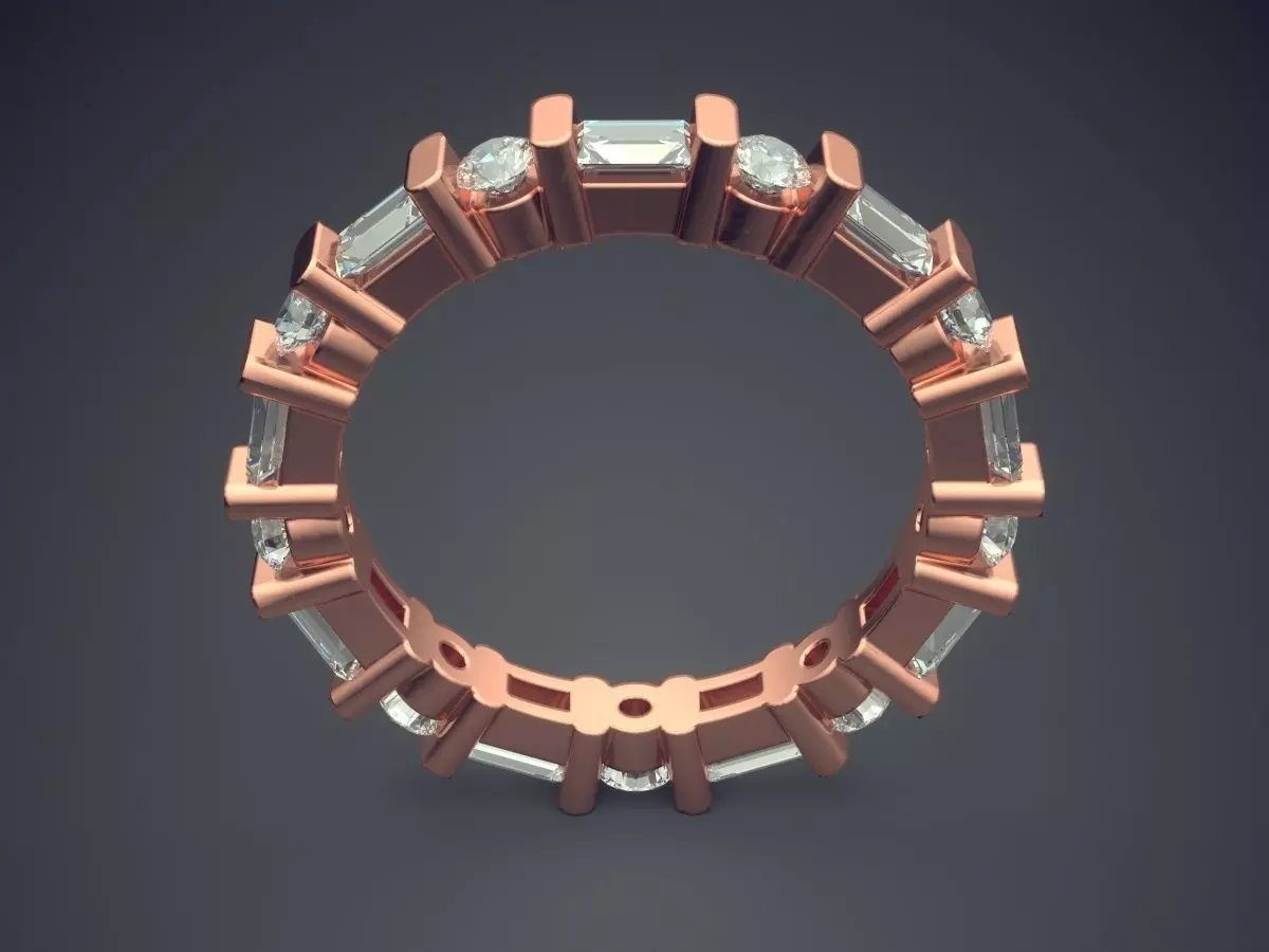 Unique Detail Ring With Diamonds 2211 3D print model_2