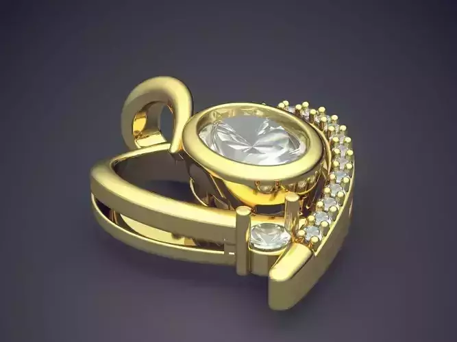 Unique Pendant With Diamonds 2210 3D print model