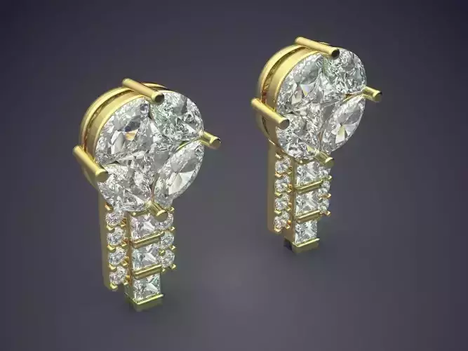Beautiful Feminine Diamond Earrings